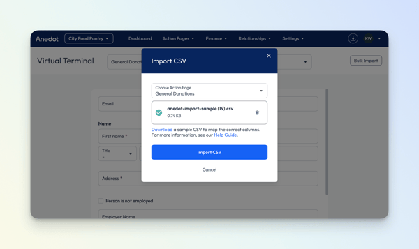Bulk Import - Upload