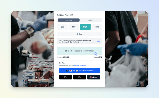 Finance>Payments - DCF - Donation