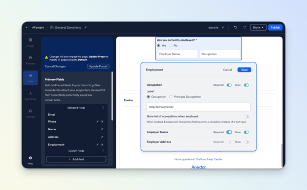 Form - Employment - Donation