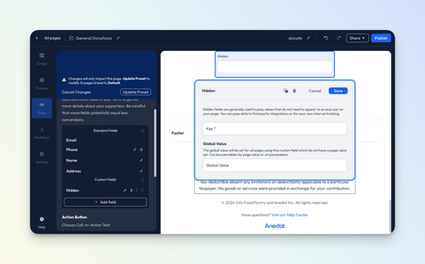 Form - Hidden - Donation