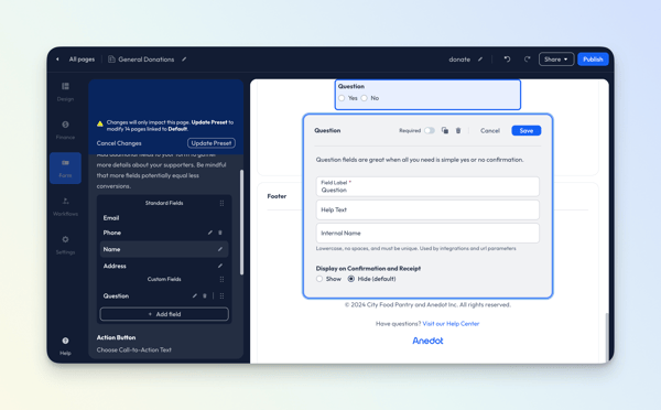 Form - Question - Donation