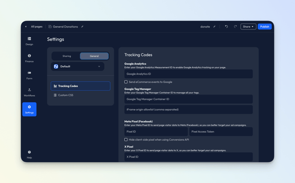 Settings - Donation