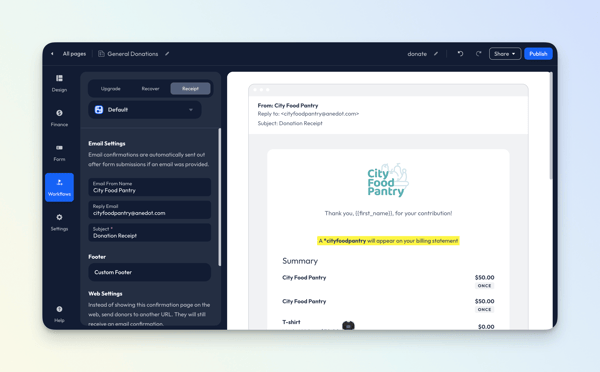 Workflows - Donation