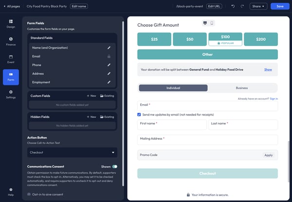 Events - Form