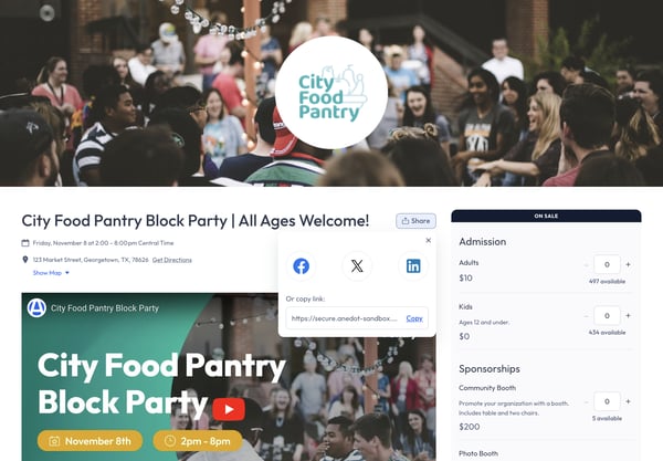 Events - Share Buttons